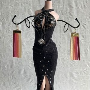 Leather Pierced Earrings Vintage Retro Style